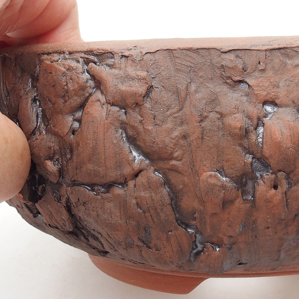 Keramik-Bonsaischale 15,5 x 15,5 x 7 cm, Farbe braun