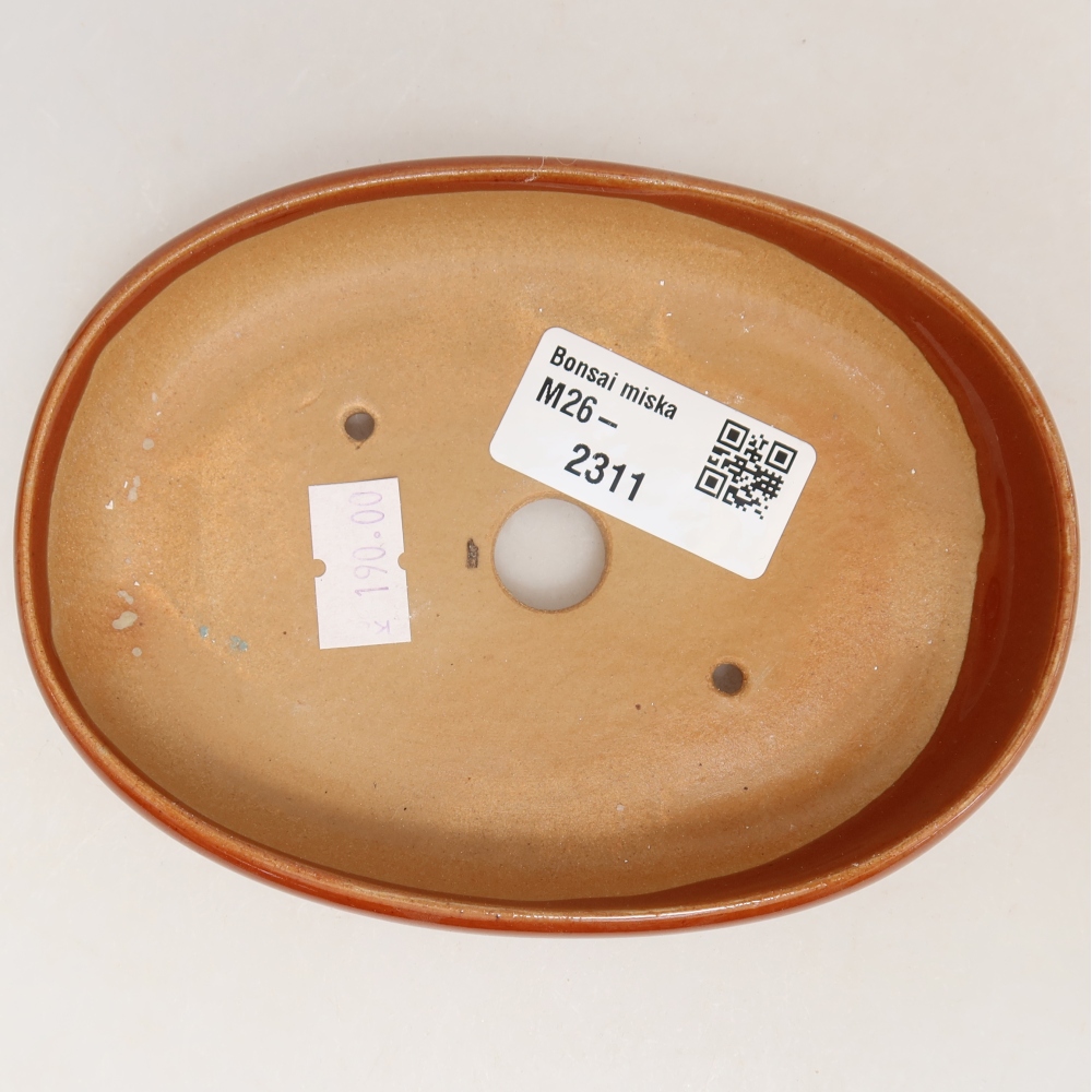 Keramik-Bonsai-Schale, 13 x 9,5 x 2,5 cm, Farbe: braun