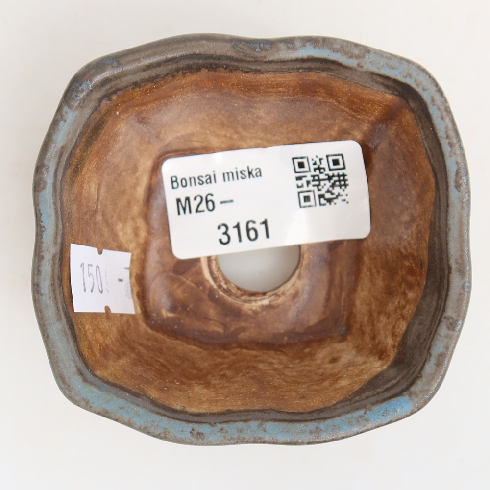 Bonsaischale aus Keramik 7 x 7 x 3,5 cm, Farbe blau