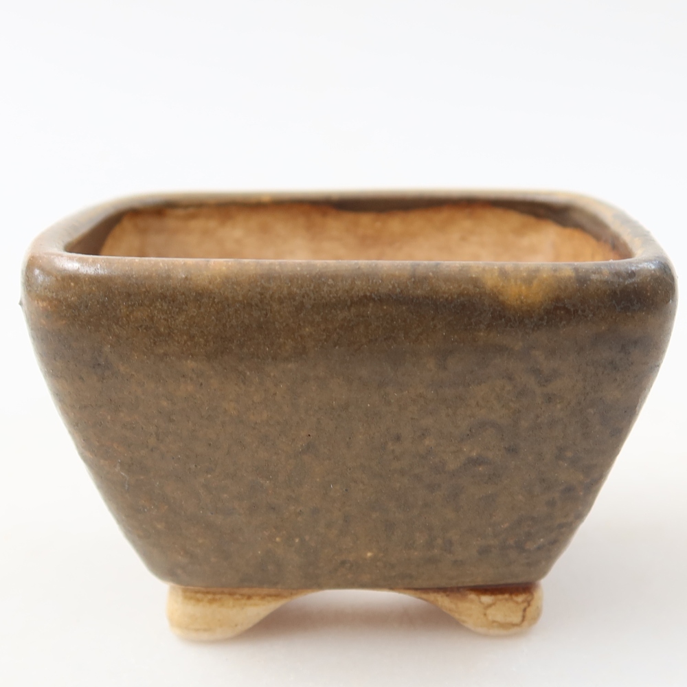 Bonsaischale aus Keramik 6 x 6 x 4 cm, braun