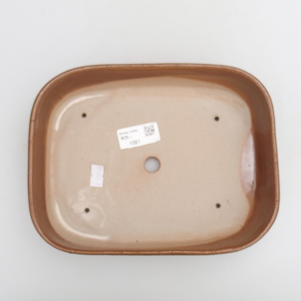 Bonsaischale aus Keramik 23 x 18,5 x 5,5 cm, braun