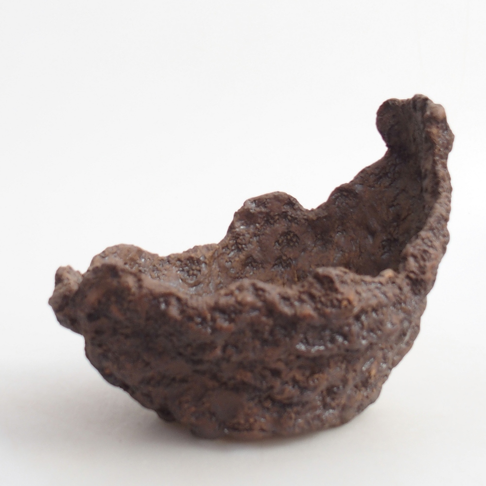 Keramikschale 14 x 12 x 13 cm , Farbe braun