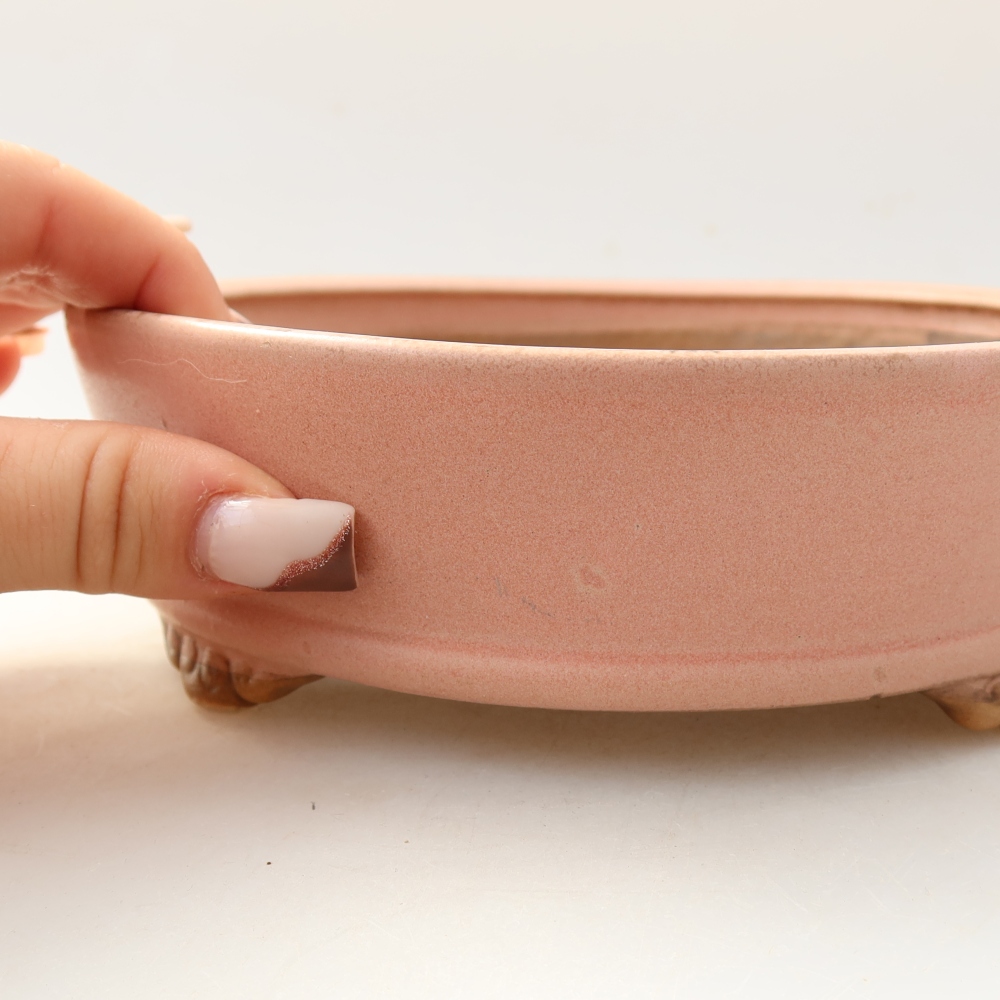Bonsaischale aus Keramik 18 x 18 x 5 cm, rosa