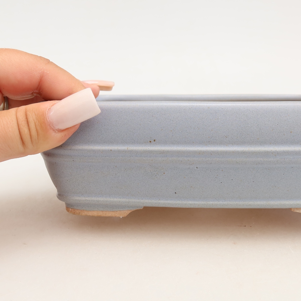 Keramik-Bonsai-Schale, 17 x 12,5 x 5,5 cm, Farbe: Blau
