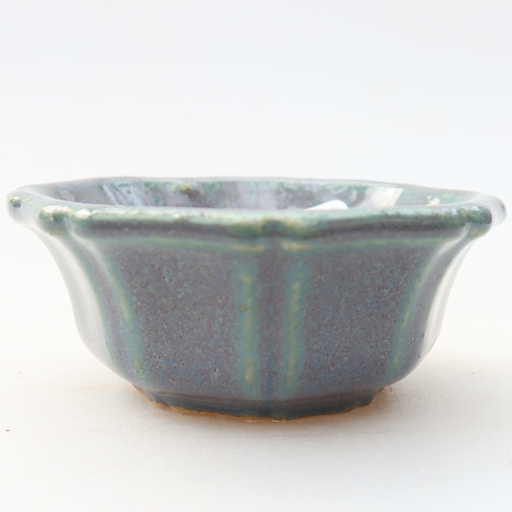 Keramik-Bonsai-Schale, 6 x 6 x 2,5 cm, Farbe: Grau