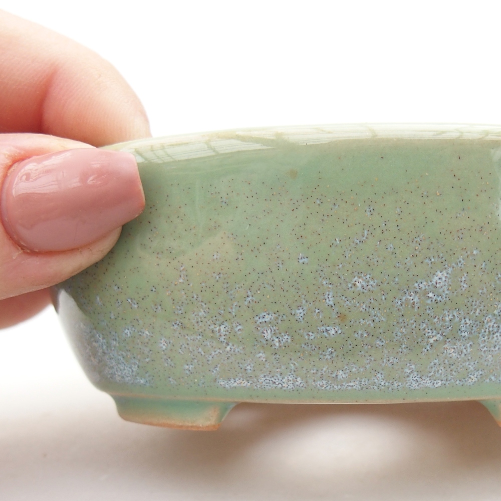 Bonsaischale aus Keramik 9 x 7,5 x 3,5 cm, grün