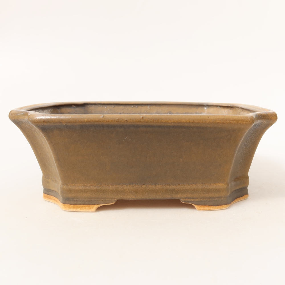 Bonsaischale aus Keramik 18 x 15 x 6 cm, braun