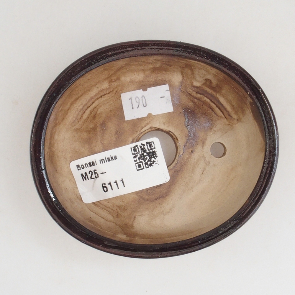 Bonsaischale aus Keramik 9,5 x 8 x 3 cm, Farbe braun