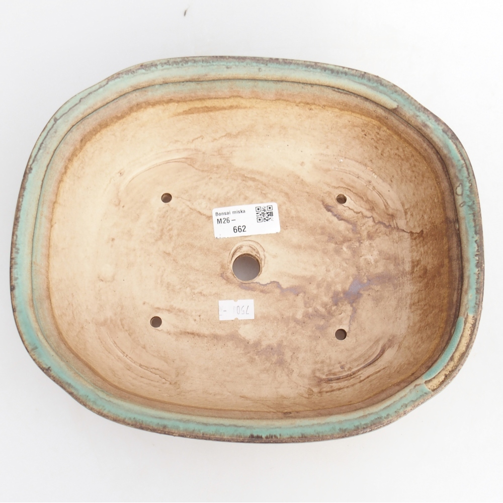 Bonsaischale aus Keramik 25,5 x 21,5 x 8 cm, grün