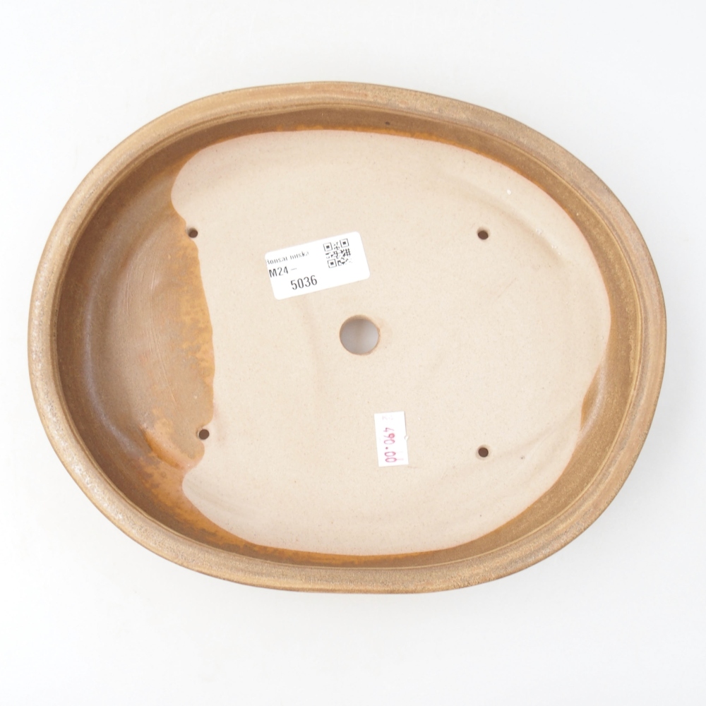 Keramik-Bonsaischale 24,5 x 20 x 4 cm, Farbe beige
