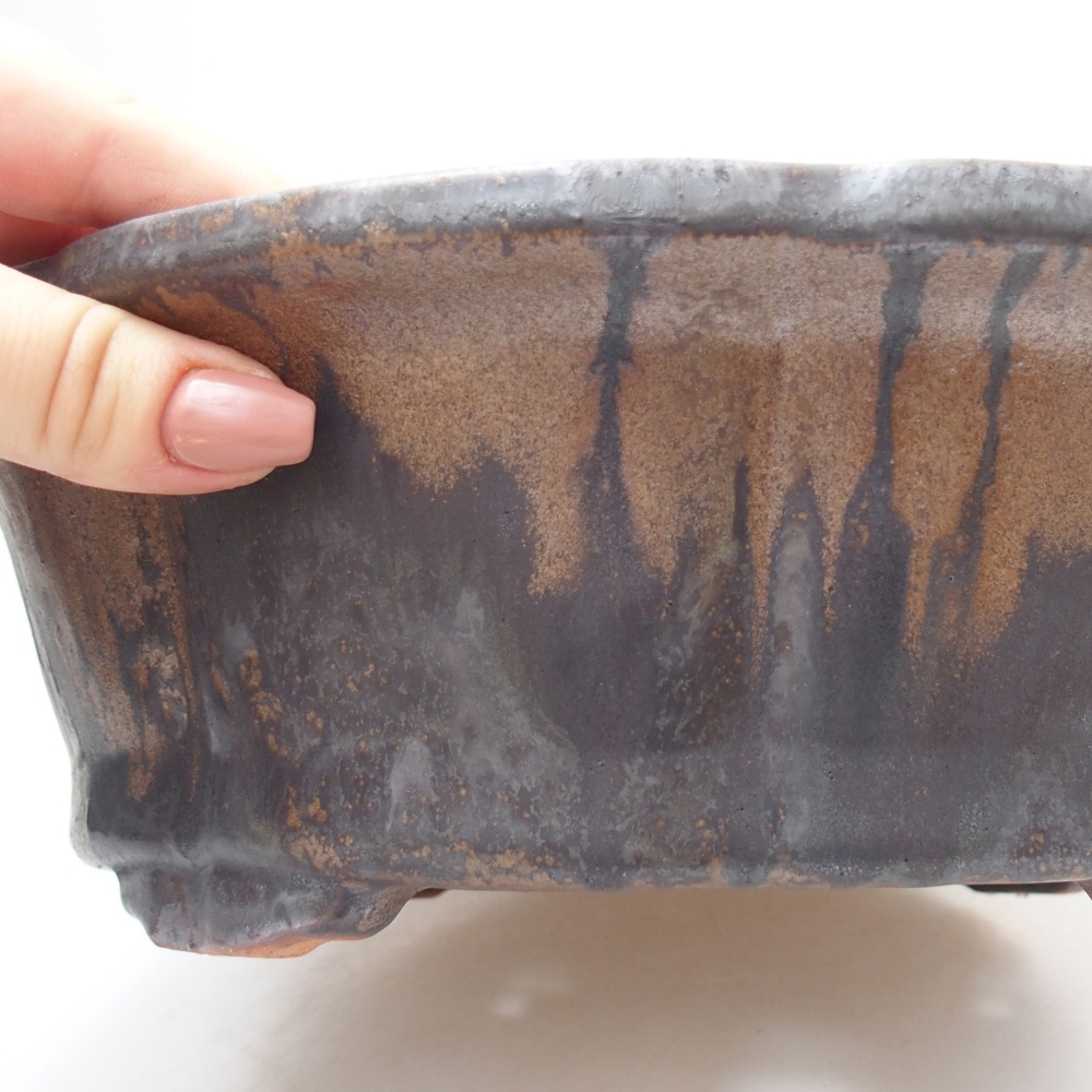 Bonsaischale aus Keramik 26,5 x 26,5 x 8 cm, braun