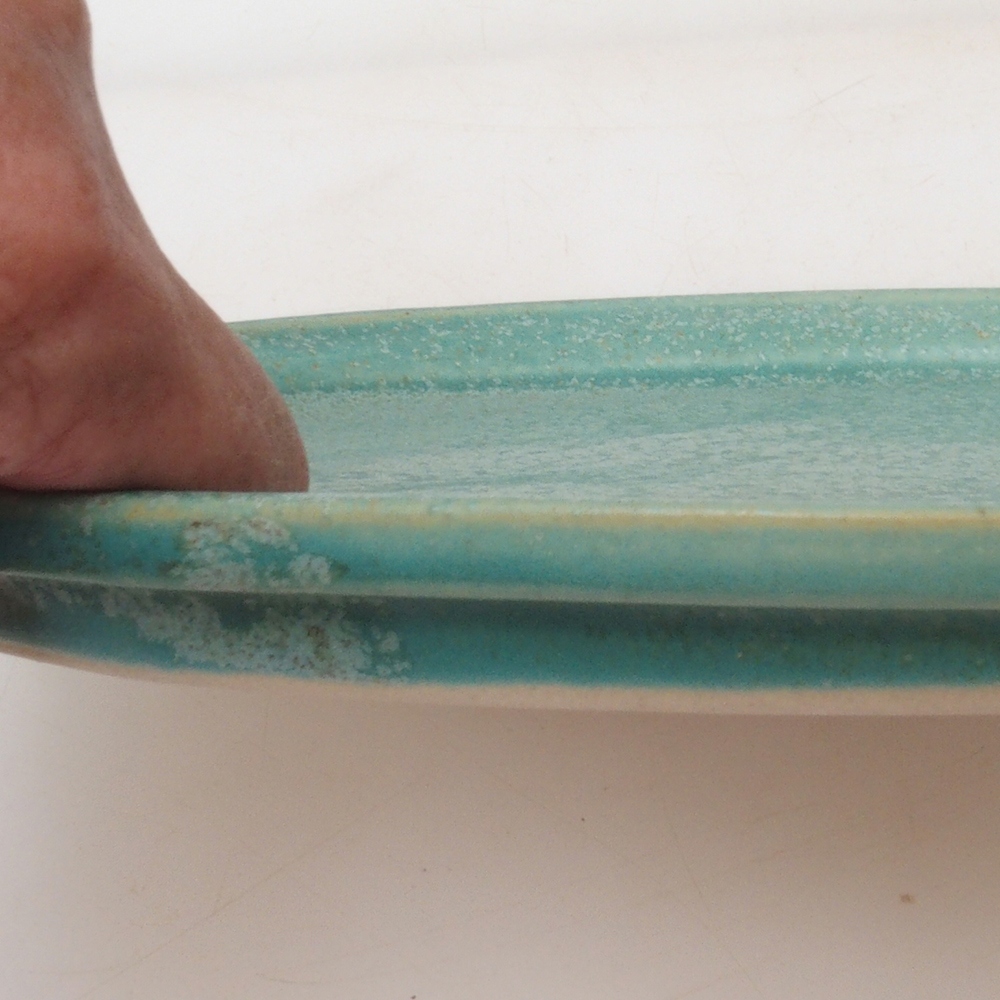 Bonsaischale oval M – 22,5 x 18 x 1,5 cm – grün