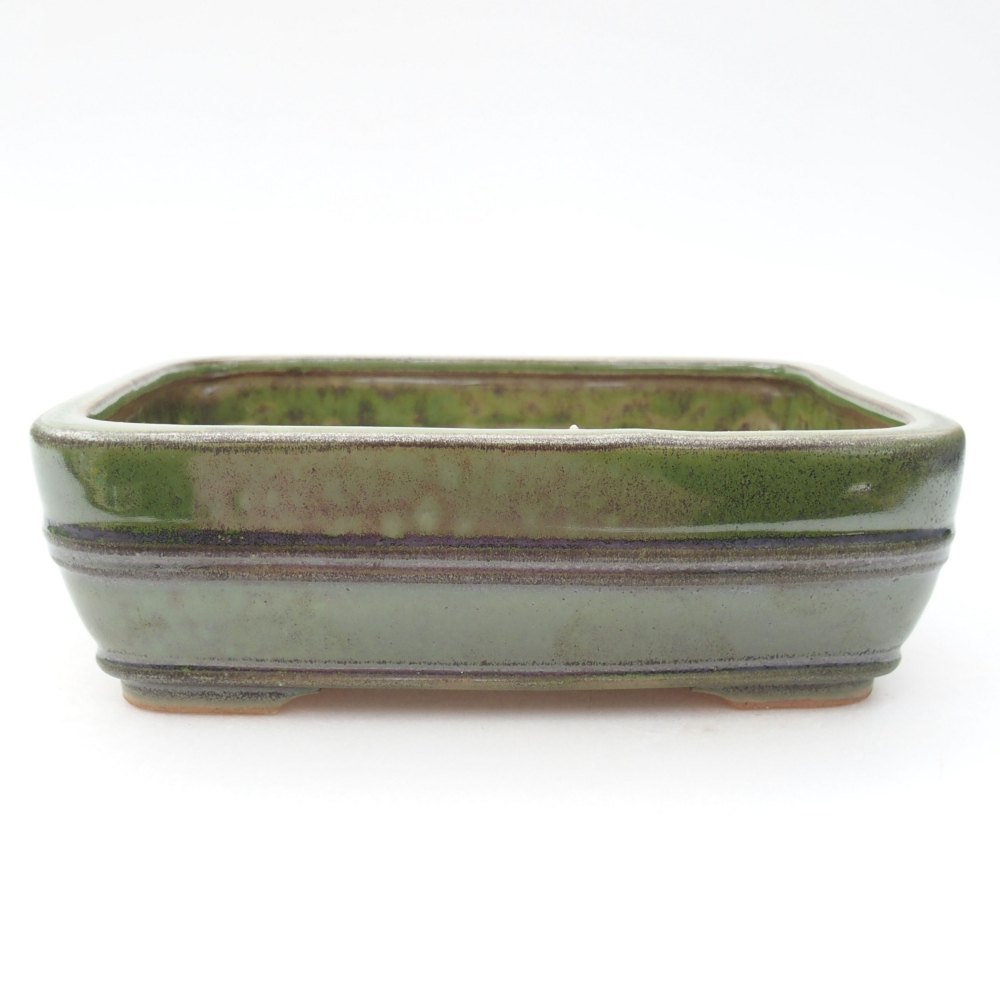 Keramik-Bonsaischale 16,5 x 12 x 5 cm, Farbe Grün