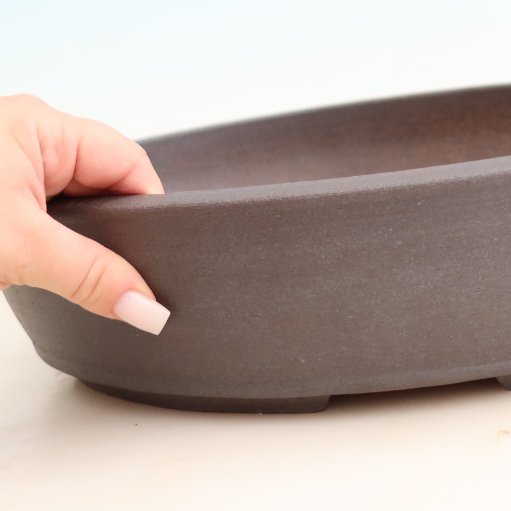 Keramik-Bonsai-Schale 37,5 x 30,5 x 8 cm, Farbe: braun