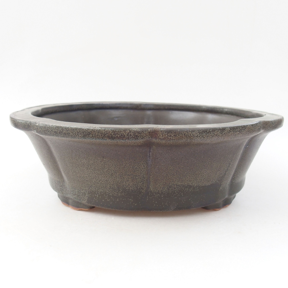 Keramik-Bonsaischale 26 x 26 x 8 cm, Farbe grau