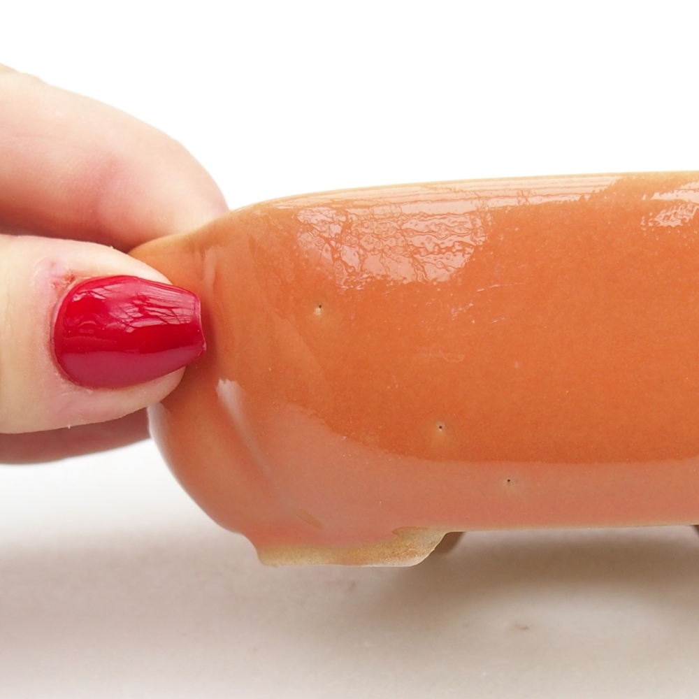 Bonsaischale aus Keramik 10,5 x 9 x 3,5 cm, orange