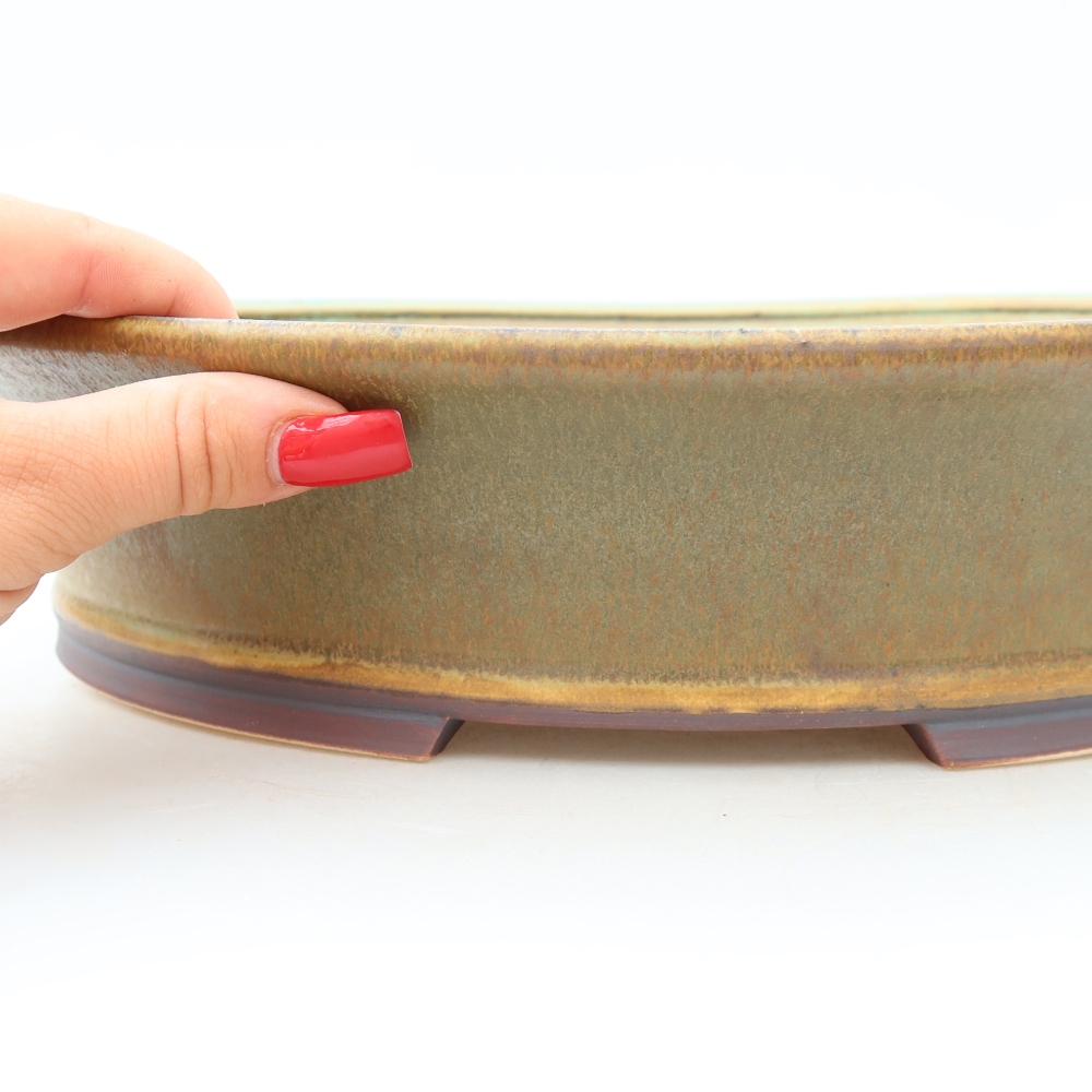 Bonsaischale aus Keramik 26,5 x 24 x 5,5 cm, grün