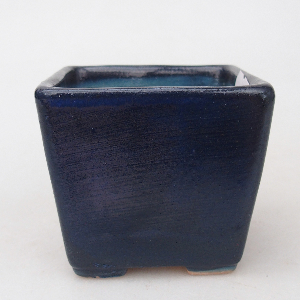 Bonsaischale aus Keramik 7,5 x 7,5 x 7 cm, Farbe blau
