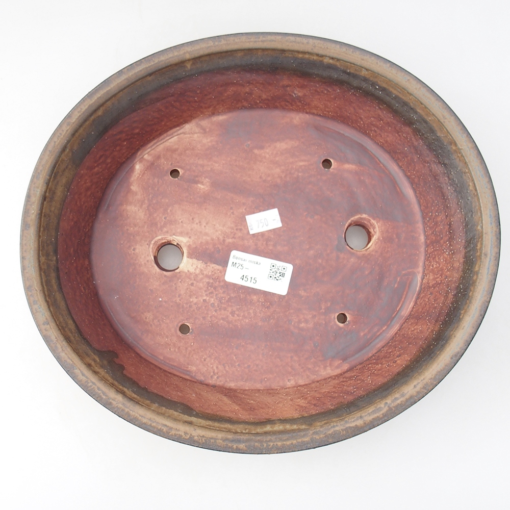 Keramik-Bonsaischale 27,5 x 25 x 6  cm, Farbe braun