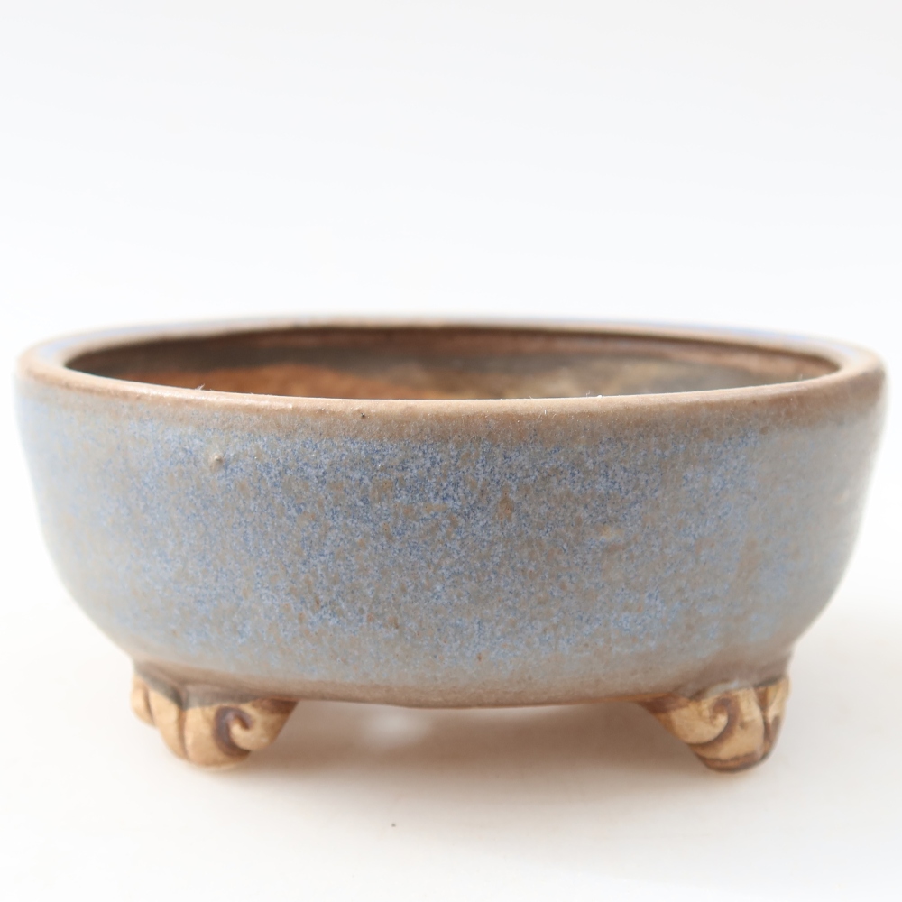 Keramik-Bonsai-Schale, 10,5 x 10,5 x 4 cm, Farbe: blau