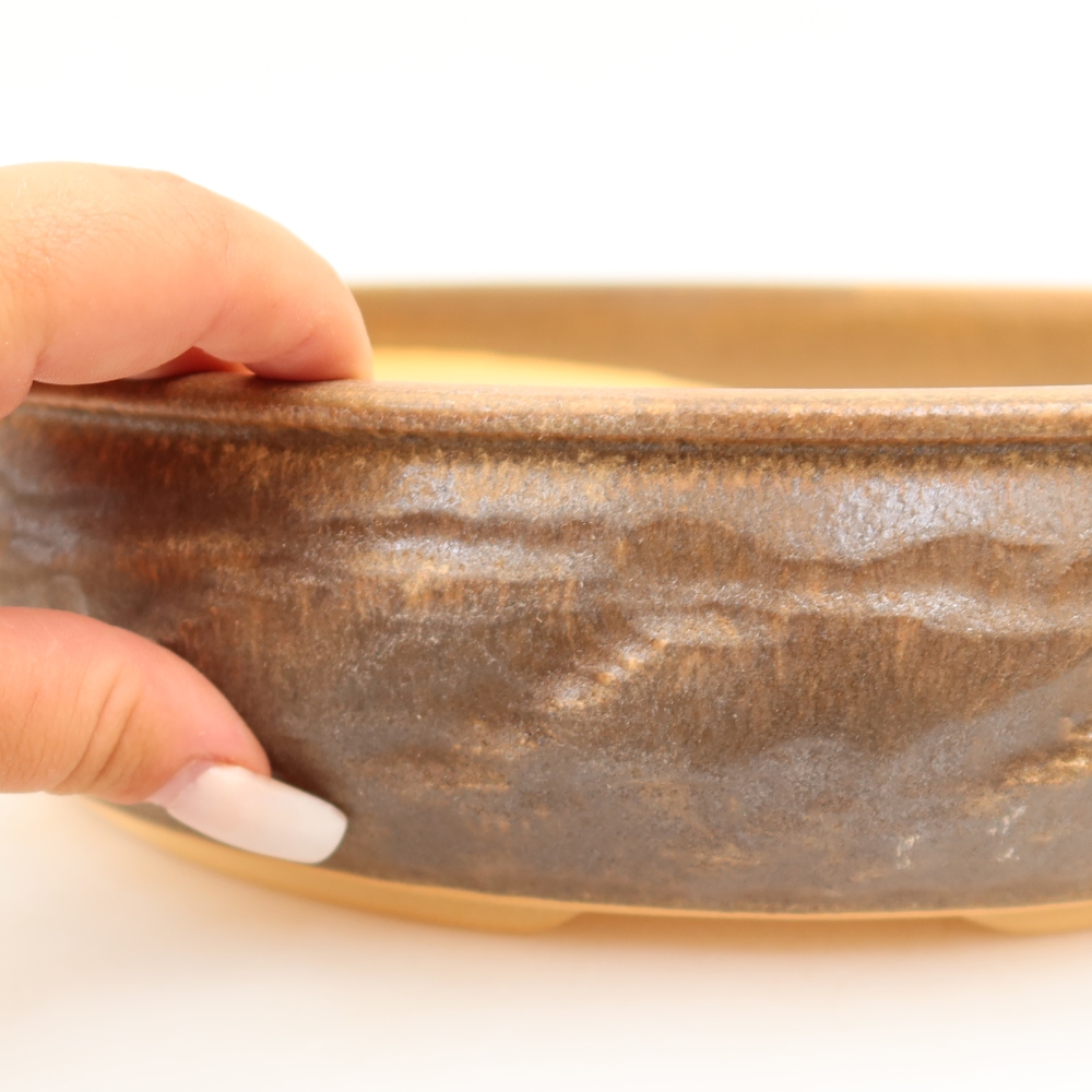 Keramik-Bonsai-Schale 31 x 31 x 7,5 cm, Farbe: braun