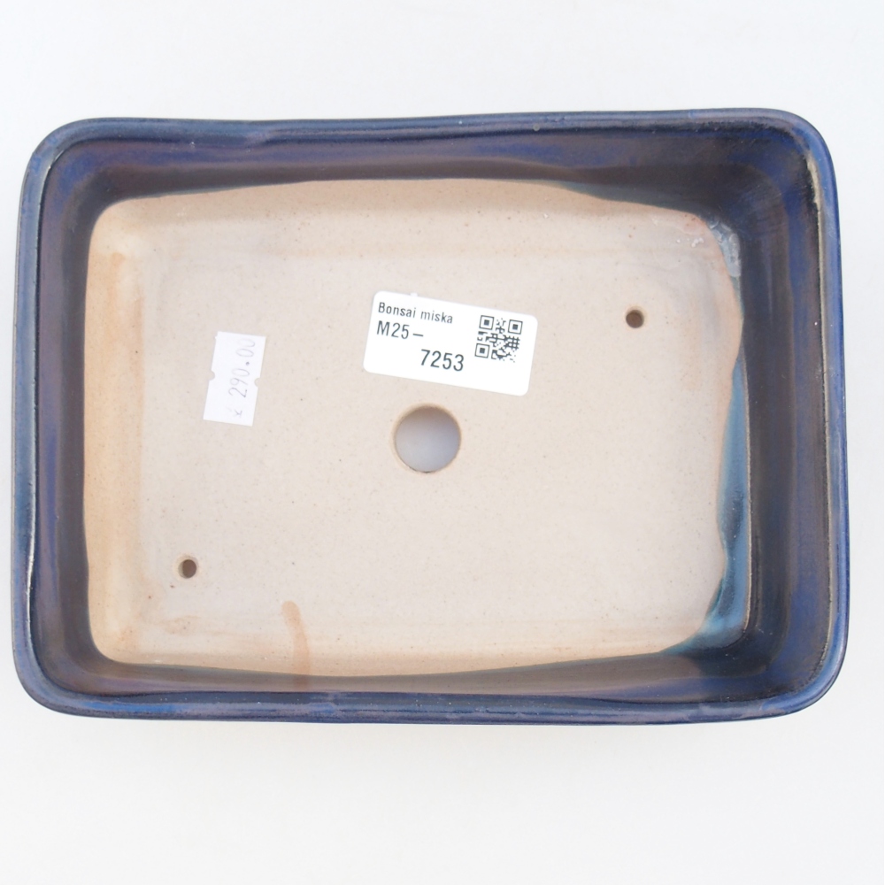 Bonsaischale aus Keramik 18,5 x 13,5 x 3,5 cm, Farbe blau