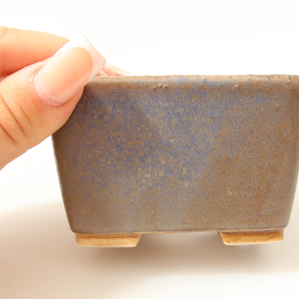 Bonsaischale aus Keramik 8,5 x 8,5 x 5,5 cm, Farbe blau