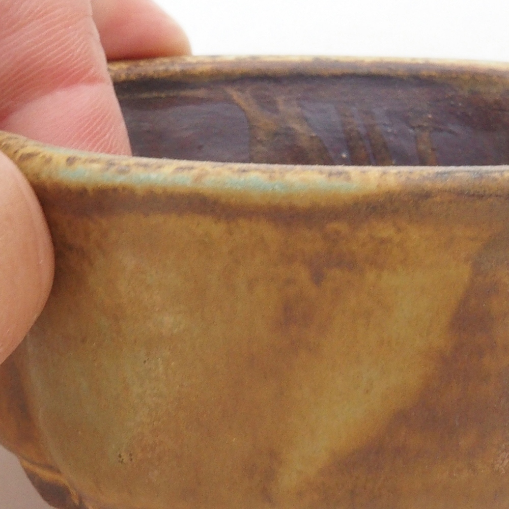 Bonsaischale aus Keramik 7,5 x 7 x 3,5 cm, Farbe Grün