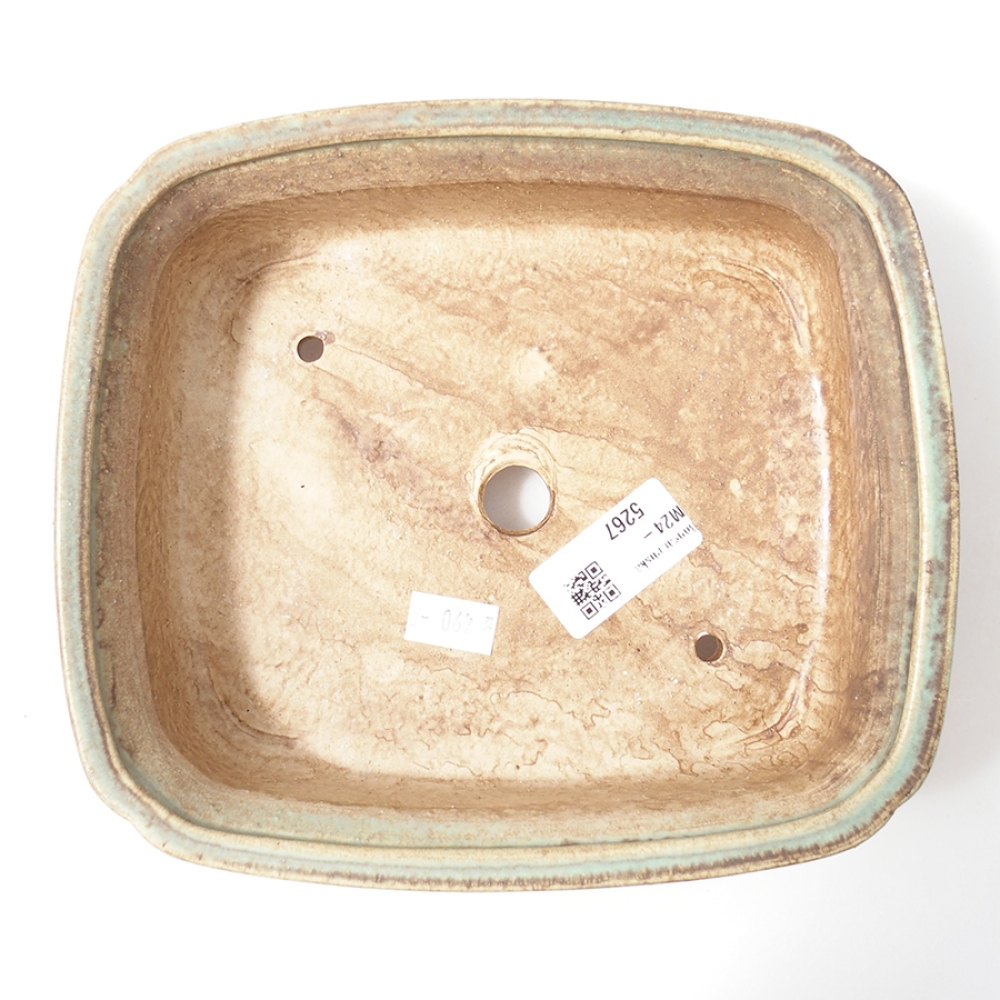 Bonsaischale aus Keramik 19,5 x 16,5 x 6 cm, Farbe Grün