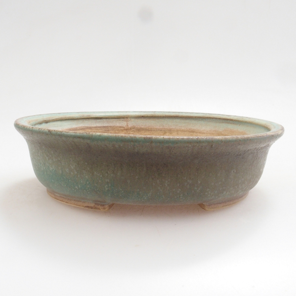 Bonsaischale aus Keramik 15 x 14 x 4 cm, Farbe Grün