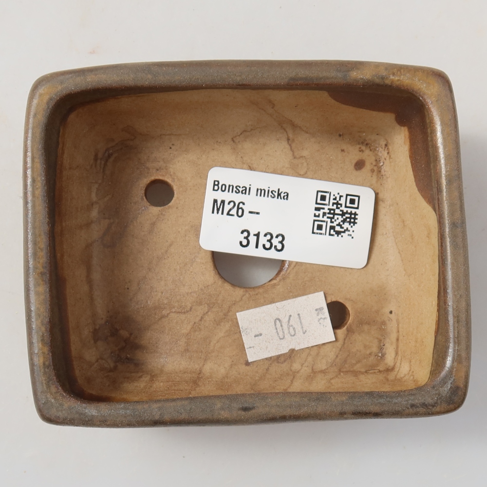 Bonsaischale aus Keramik 9,5 x 7,5 x 3,5 cm, braun