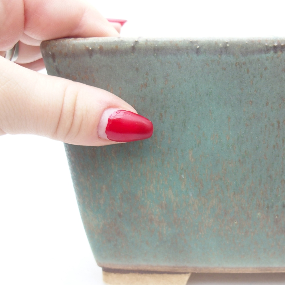 Bonsaischale aus Keramik 16 x 16 x 10 cm, grün