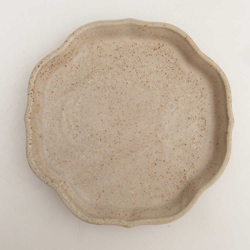 Bonsai-Schale + Untertasse H06 – 14,5 x 14,5 x 5 cm – beige