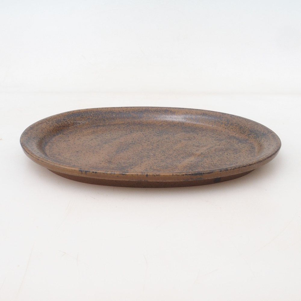 Bonsaischale oval S – 20 x 16,5 x 1,5 cm – braun
