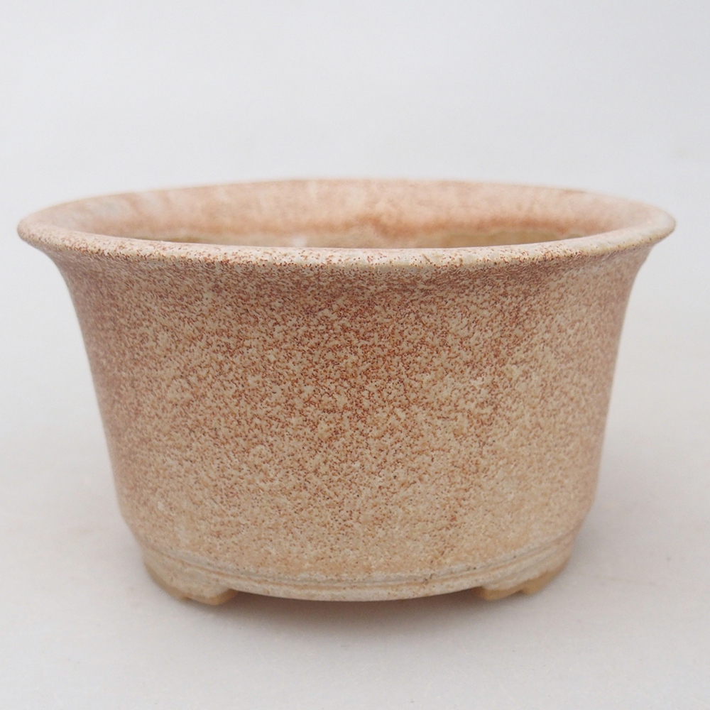 Bonsaischale aus Keramik 9 x 9 x 5 cm, Farbe beige