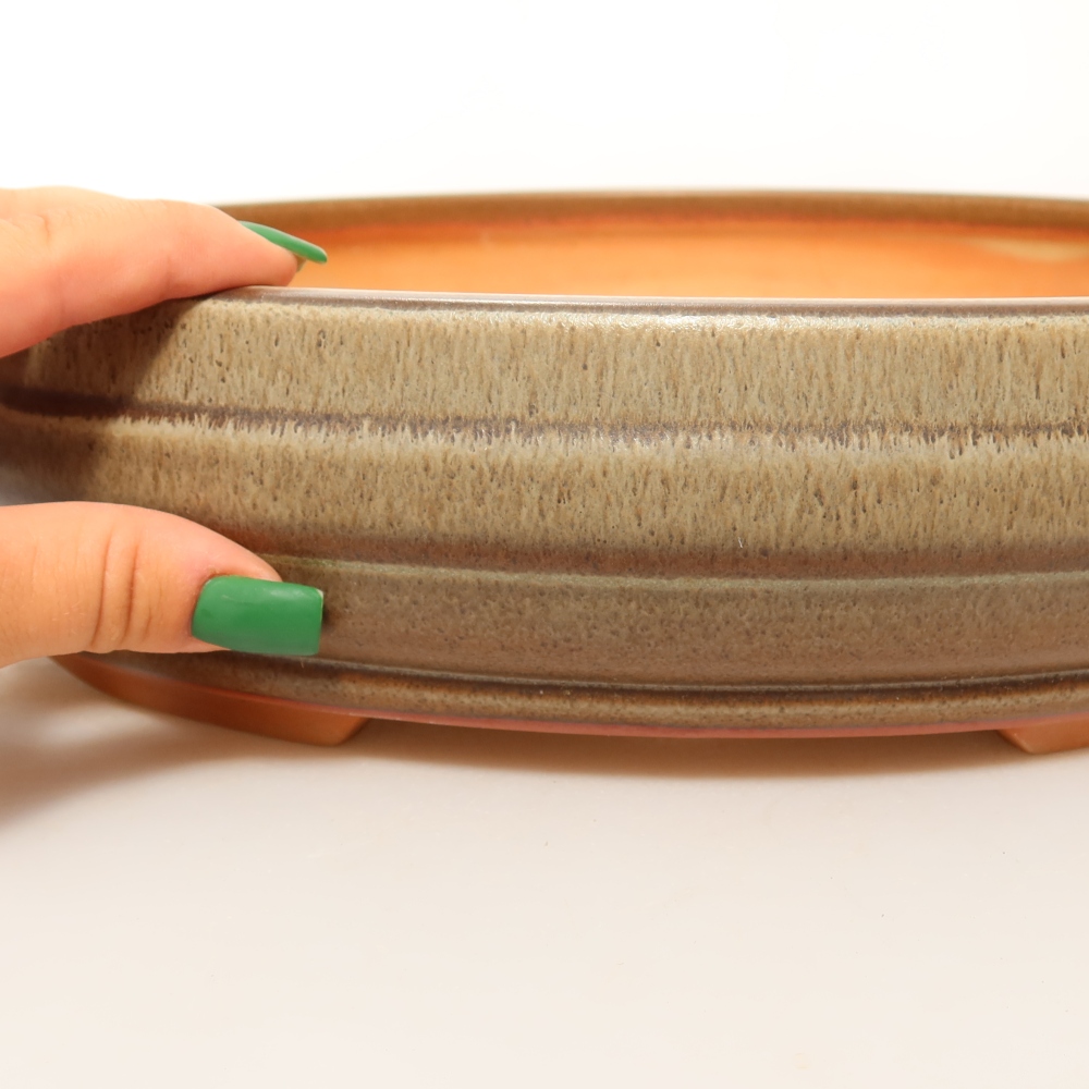 Keramikschale  33 x 33 x 7,5 cm, Farbe: braun
