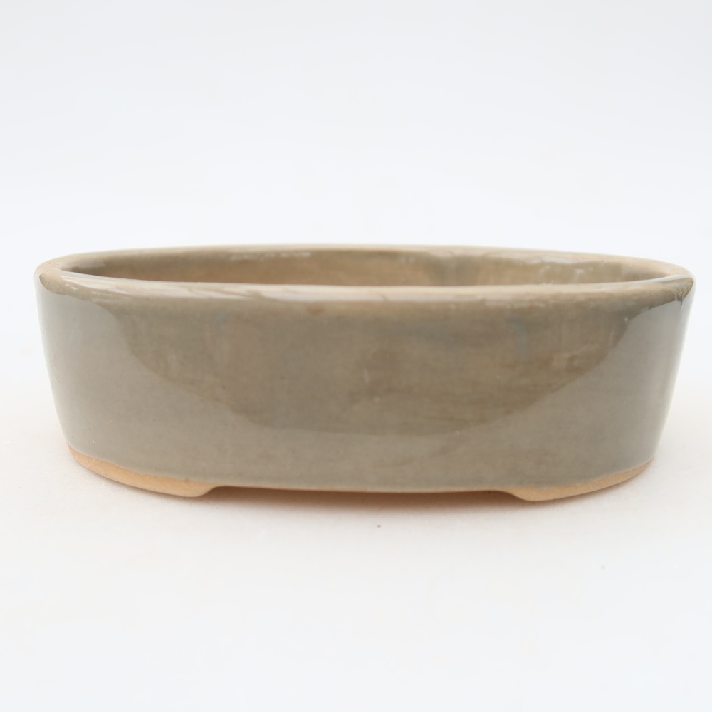 Keramik-Bonsai-Schale, 13 x 10 x 3,5 cm, Farbe: Grau