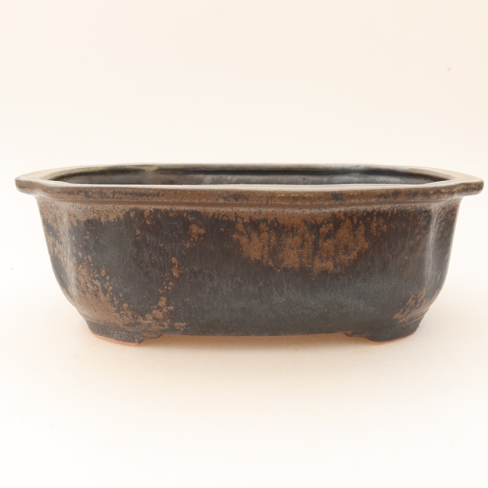 Keramik-Bonsai-Schale, 22,5 x 17,5 x 7,5 cm, Farbe: braun