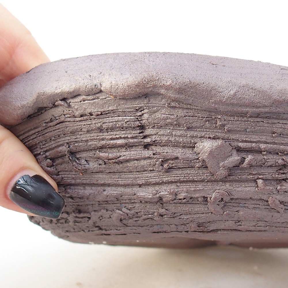 Bonsaischale aus Keramik 17 x 17 x 5,5 cm, metallfarben