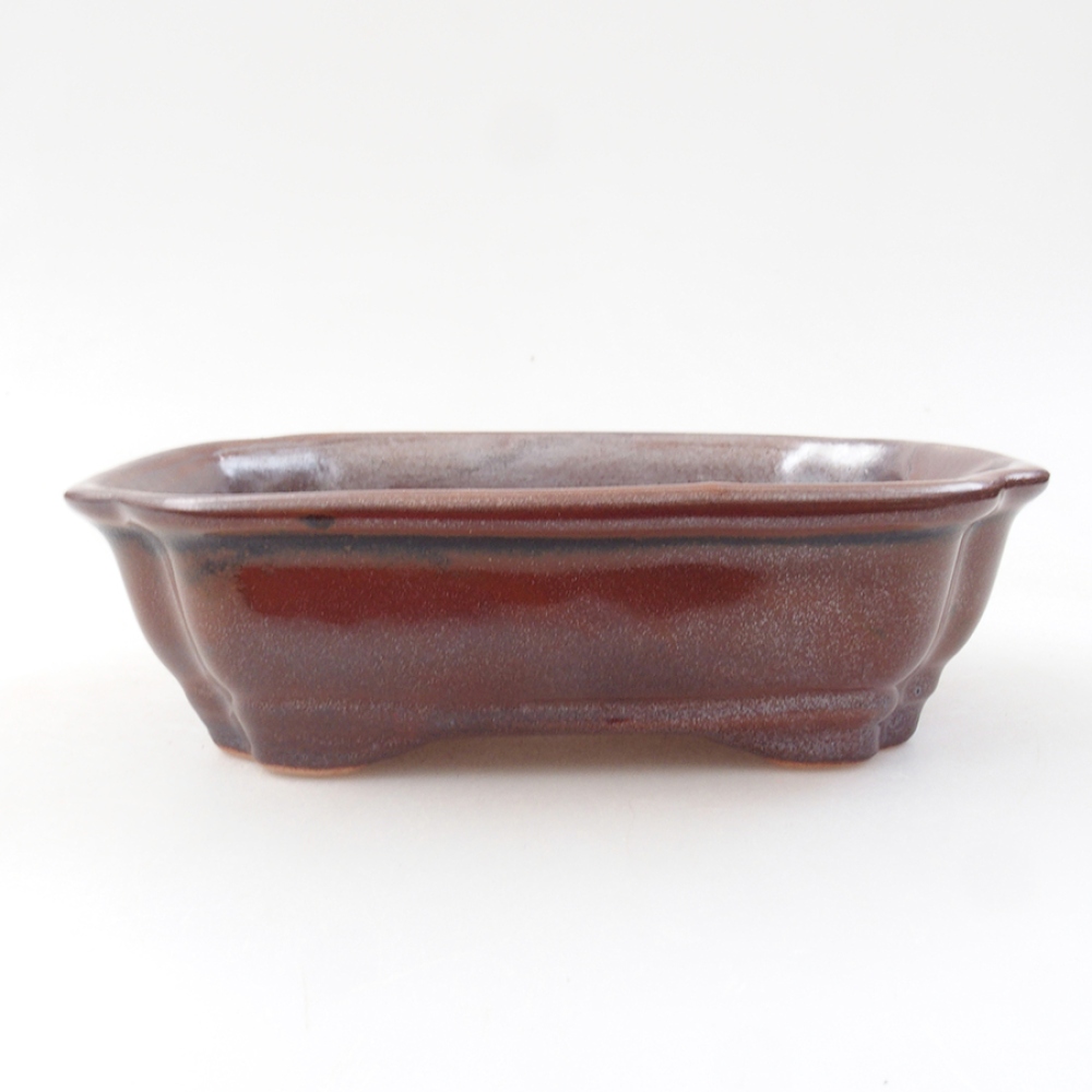 Keramik-Bonsaischale 16 x 12 x 5 cm, Farbe braun