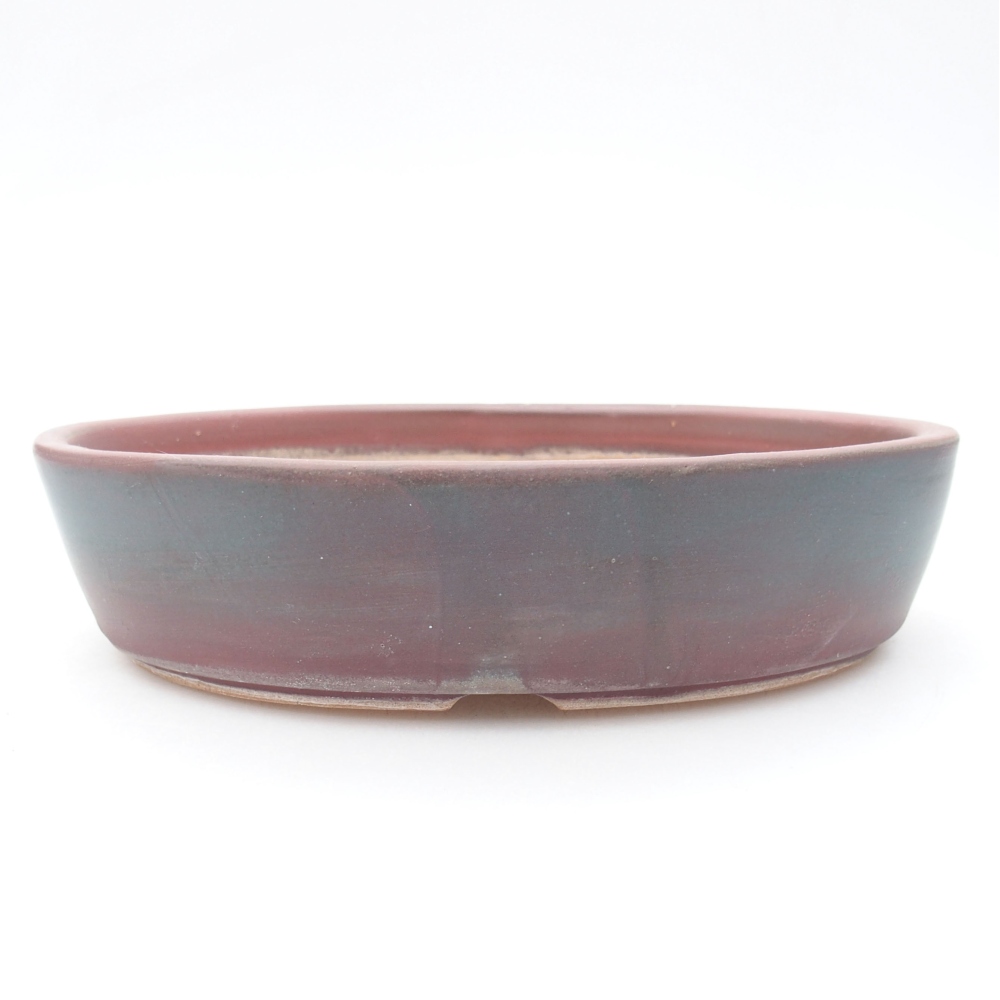 Keramik-Bonsaischale  18,5 x 13,5 x 4,5 cm, Farbe metallische