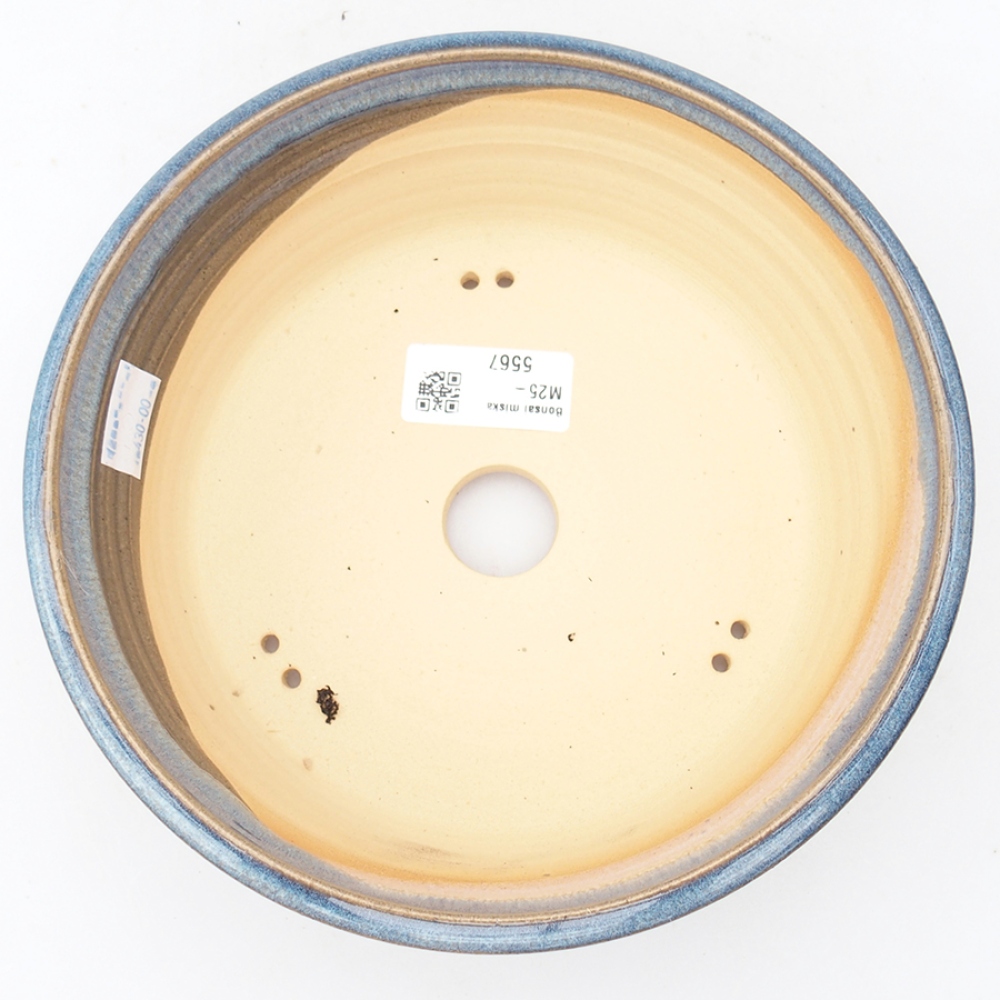 Keramik-Bonsaischale 19,5 x 19,5 x 6,5 cm, Farbe blau
