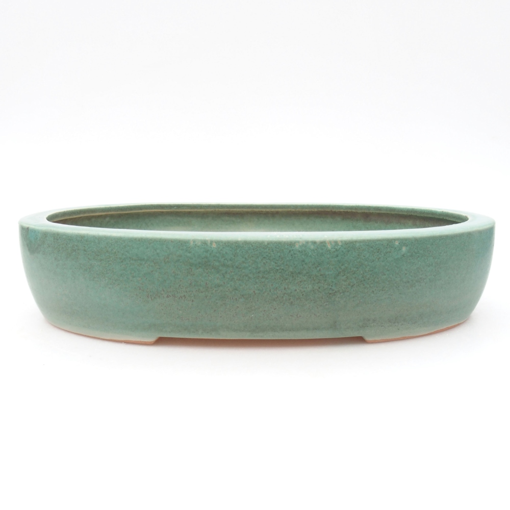 Keramik-Bonsaischale 26,5 x 21 x 5,5 cm, Farbe Grün