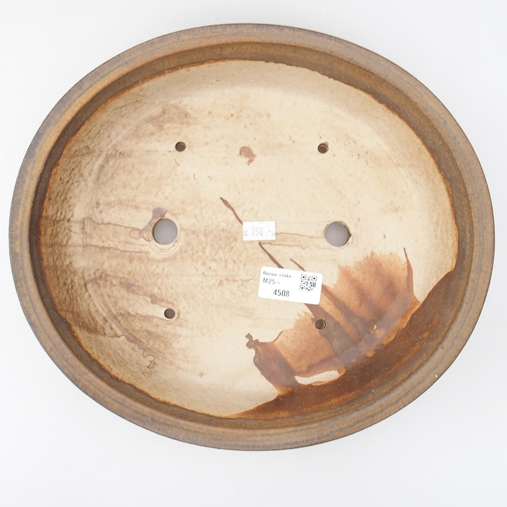 Keramik-Bonsaischale 25,5 x 28,5 x 5,5  cm, Farbe braun