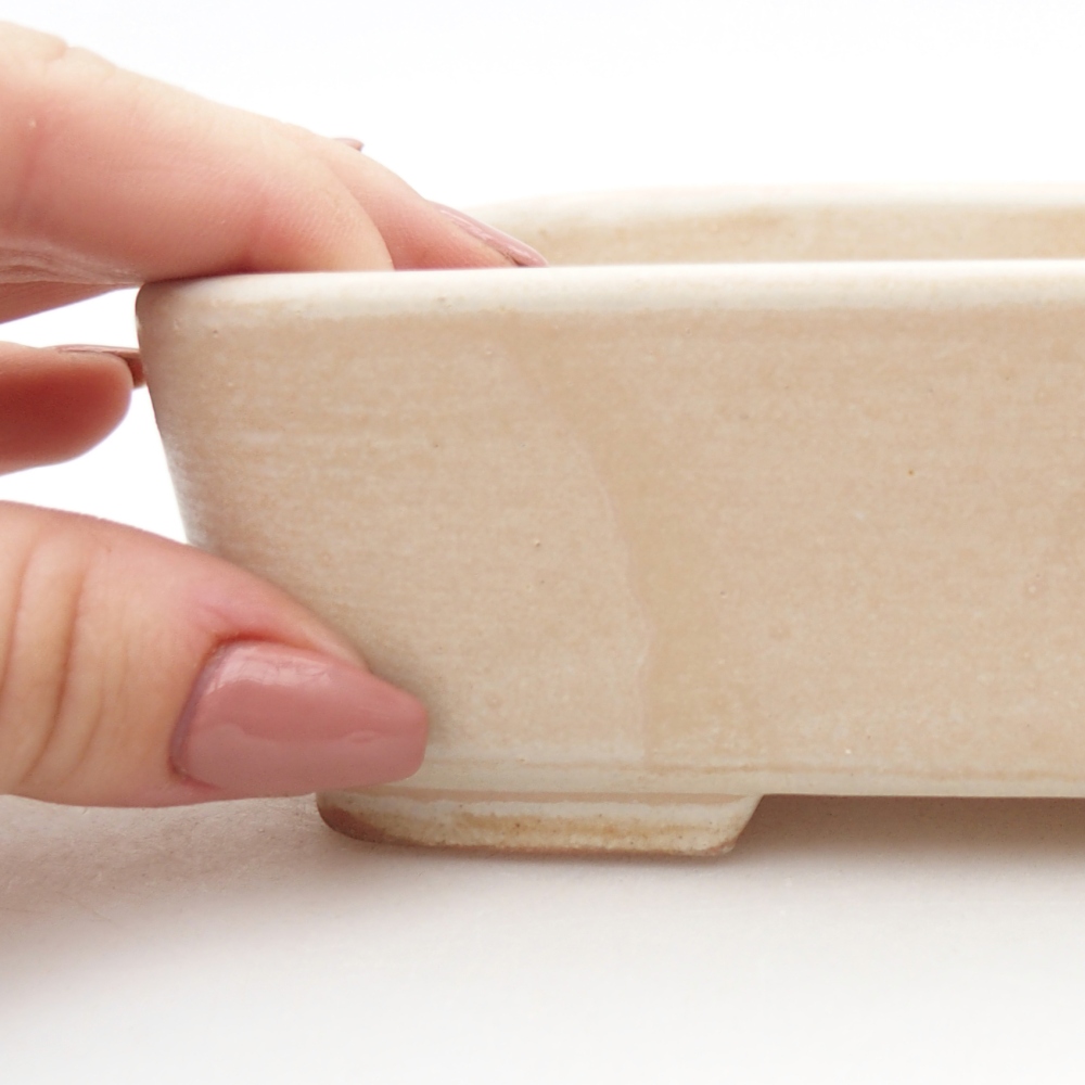 Bonsaischale aus Keramik 15 x 12 x 4,5 cm, Farbe beige