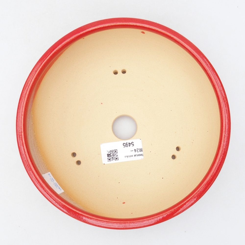 Keramik-Bonsaischale 18,5 x 18,5 x 6 cm, Farbe Rot