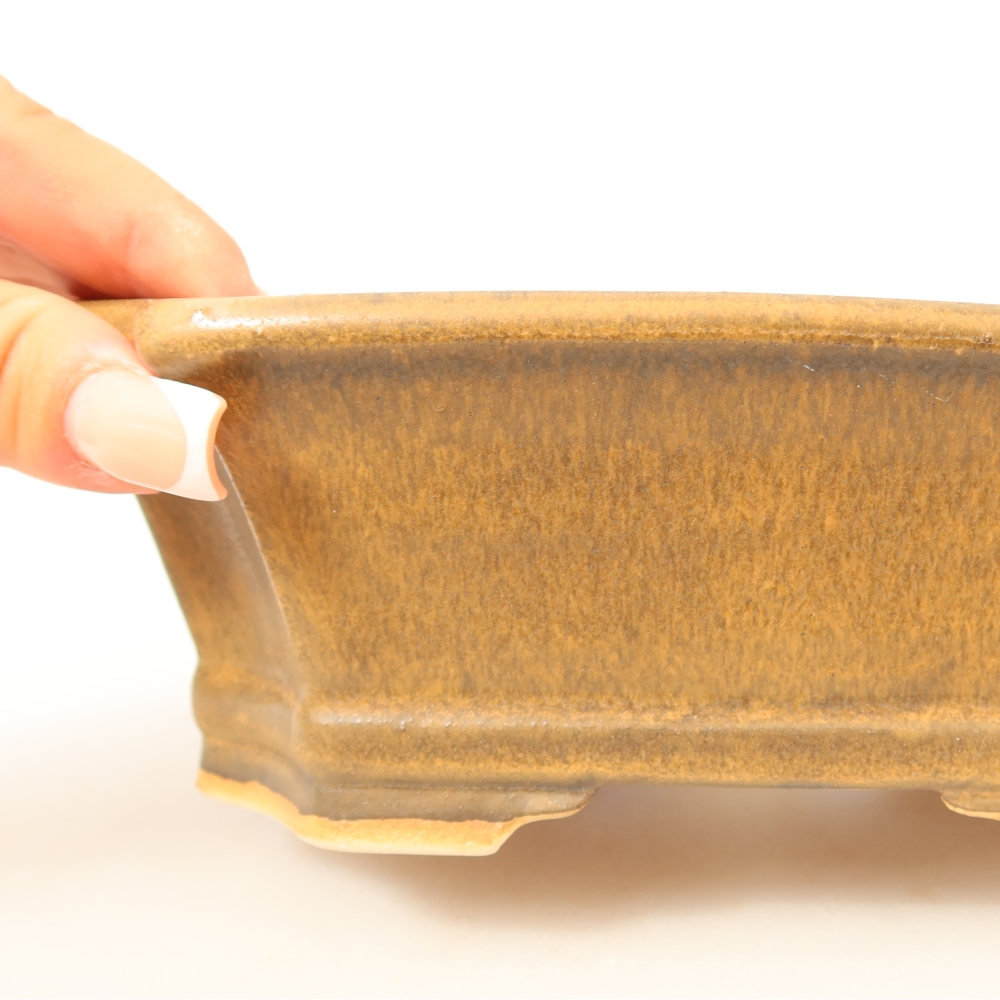 Bonsaischale aus Keramik 18 x 15 x 6 cm, braun