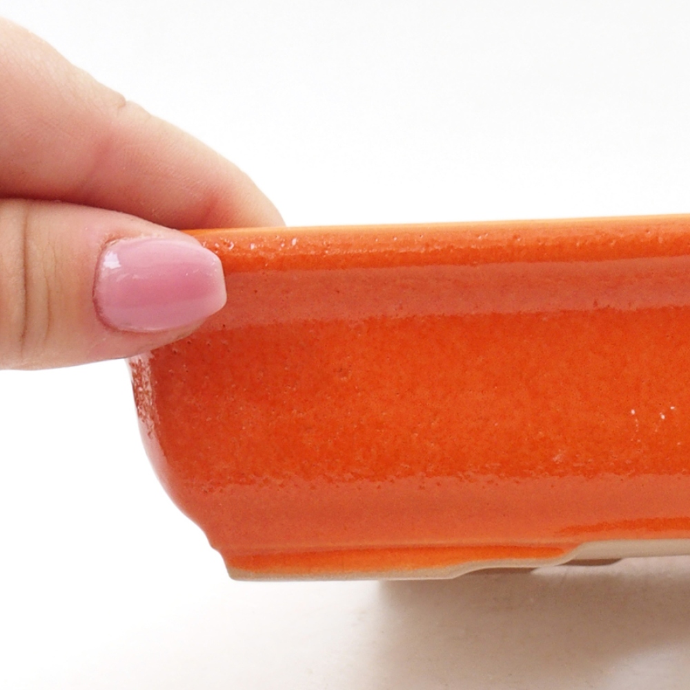 Keramik-Bonsaischale 17,5 x 13 x 4 cm, Farbe Orange