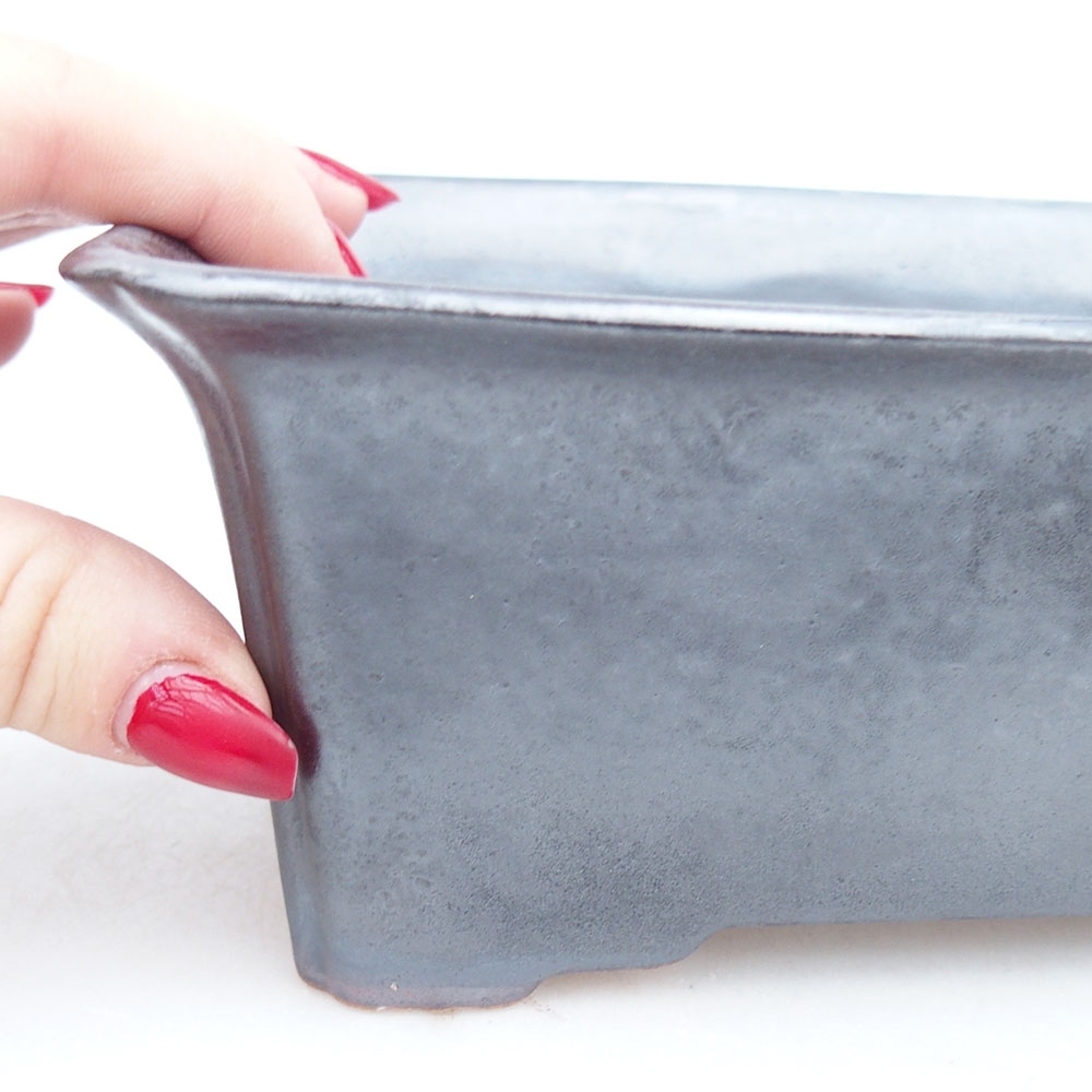 Bonsaischale aus Keramik 18 x 14 x 7,5 cm, schwarz