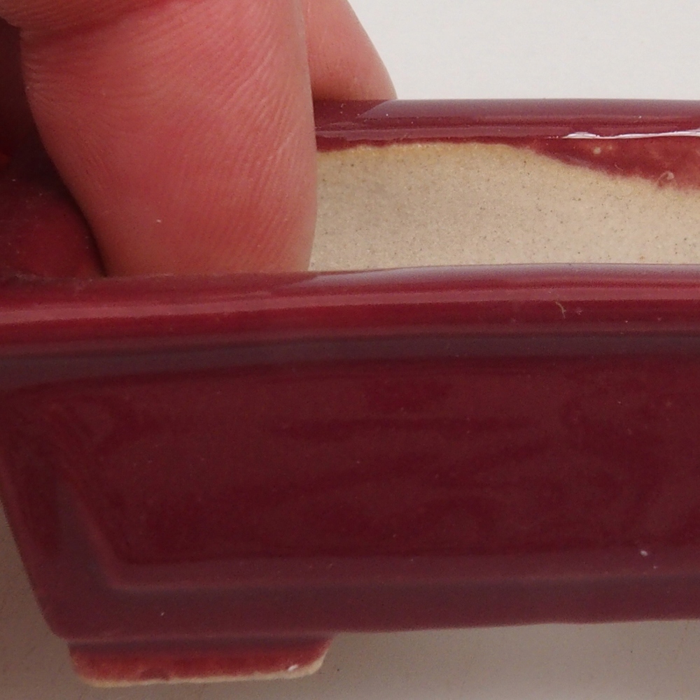 Mini-Bonsaischale 6 x 4,5 x 2 cm, Farbe Burgunder